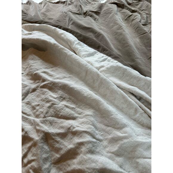 Williams-Sonoma Home Velvet Linen Duvet Cover Full Queen taupe beige brown - Picture 10 of 15